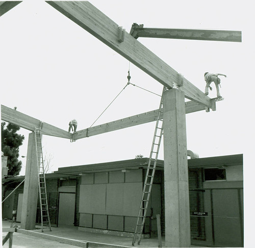 View of construction of the swimming pool enclosure at Roosevelt Park