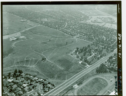 Aerial view of La Mirada Park and Golf Course