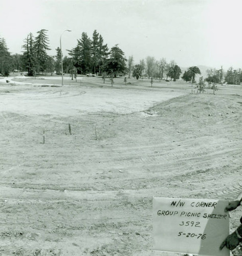 View of construction of Veterans Memorial Park