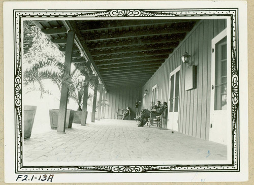 View of entryway to the community building at Val Verde Park