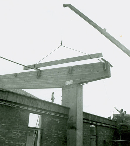 View of construction of the swimming pool enclosure at Roosevelt Park