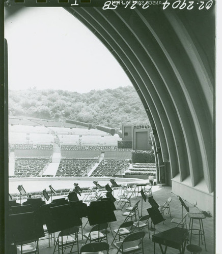 View of the seating area and Hollywood Bowl shell