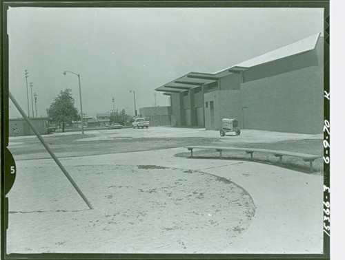 View of construction of the gymnasium at Enterprise Park