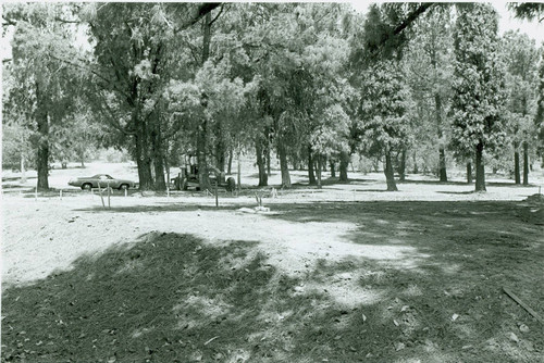 View of construction of Veterans Memorial Park