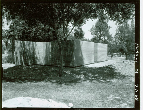 View of construction of the comfort station at Val Verde Park