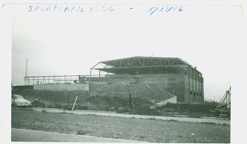 View of construction of the gymnasium at Jesse Owens Park