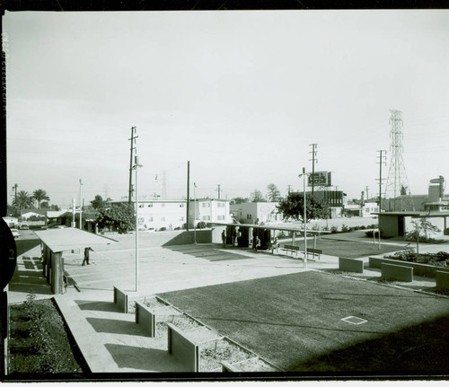 View of the shuffle board court and horseshoe pits at Jesse Owens Park