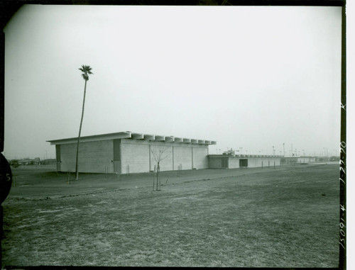 View of construction of the gymnasium at Victoria Park