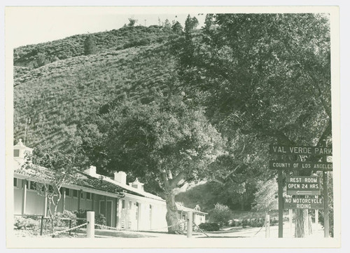 View of the pool house at Val Verde Park