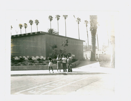 View of the pool house at Salazar Park