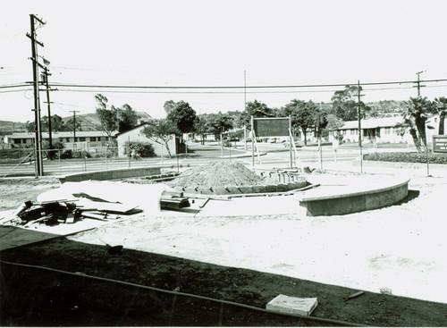 View of landscape installation at the new community center at Belvedere Park