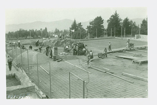 View of tennis court construction at Charles S. Farnsworth Park