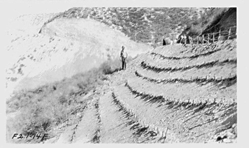 View of erosion control on fill slopes at Val Verde Park