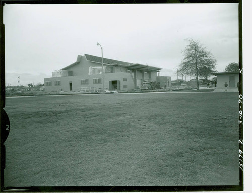 View of construction of the gymnasium at Enterprise Park