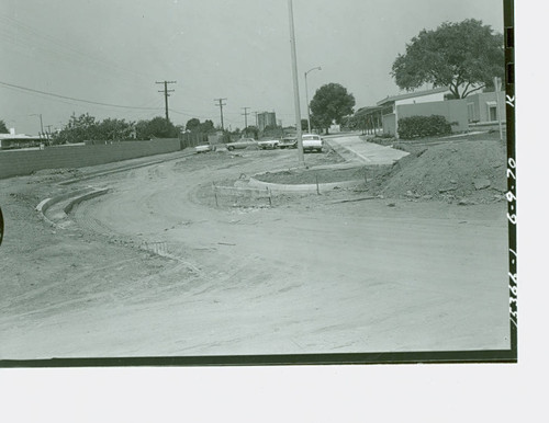 View of construction of the road and parking lot at Enterprise Park