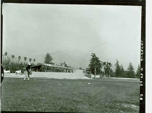 View of the construction of Altadena Golf Course clubhouse