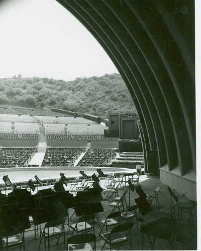 View of the seating area from inside the Hollywood Bowl shell