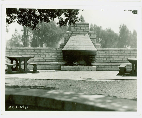 View of an outdoor fireplace at Arcadia Community Regional Park