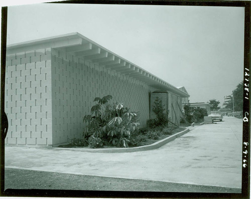 View of construction of Mona Park pool house