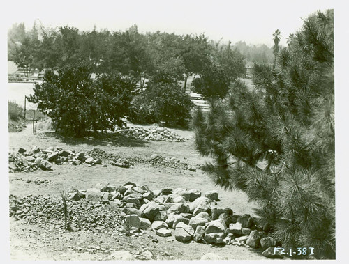 View of rock wall construction at Charles S. Farnsworth Park