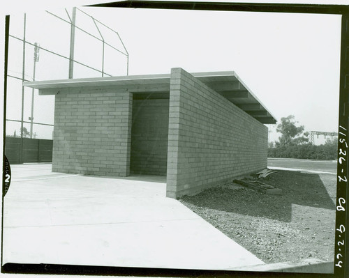 View of construction of the comfort station at Jesse Owens Park