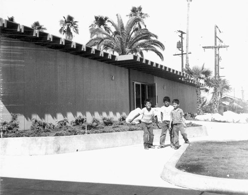 View of the pool house at Salazar Park