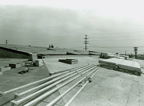 View of construction of the swimming pool enclosure at Roosevelt Park