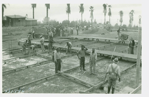 View of tennis court construction at Charles S. Farnsworth Park