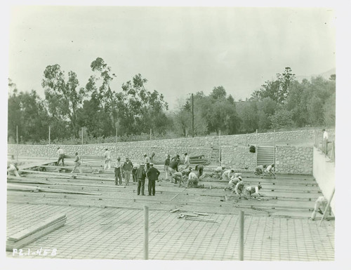 View of tennis court construction at Charles S. Farnsworth Park