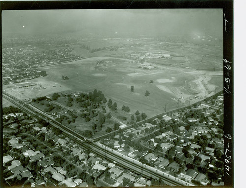 Aerial view of La Mirada Park and Golf Course