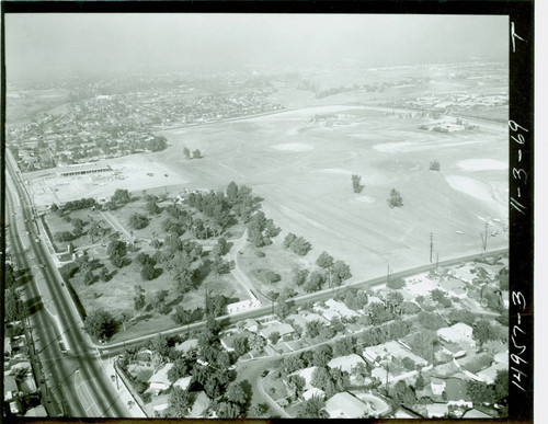 Aerial view of La Mirada Park and Golf Course