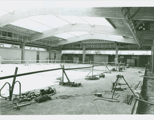 View of construction of the swimming pool enclosure at Roosevelt Park