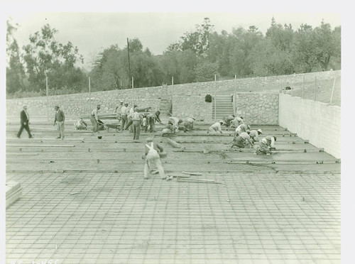 View of tennis court construction at Charles S. Farnsworth Park