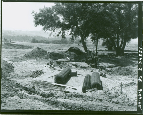 View of construction of Marshall Canyon Golf Course