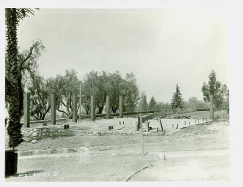 View of the southern picnic shelter construction at Charles S. Farnsworth Park