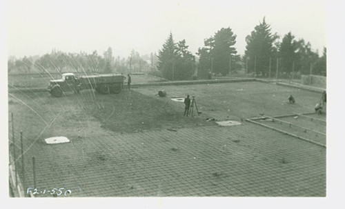 View of tennis court construction at Charles S. Farnsworth Park