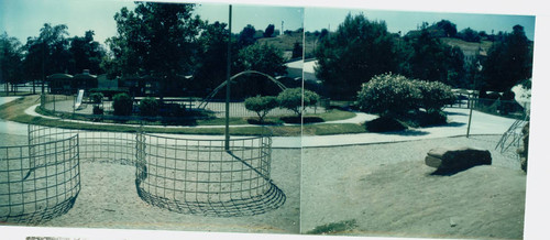 View of the playground and covered walkway at City Terrace Park