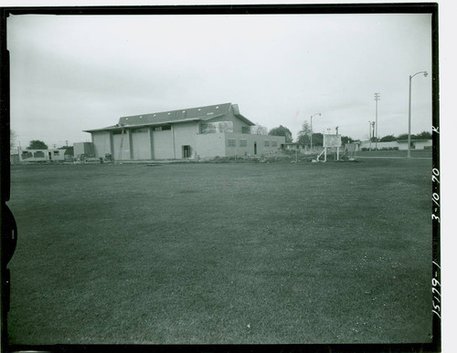 View of construction of the gymnasium at Enterprise Park