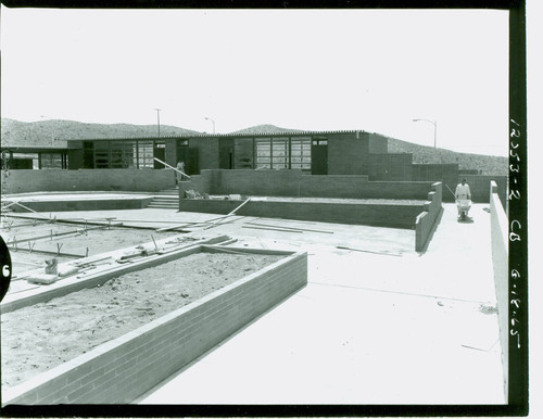 View of construction of the community building patio at Pearblossom Park