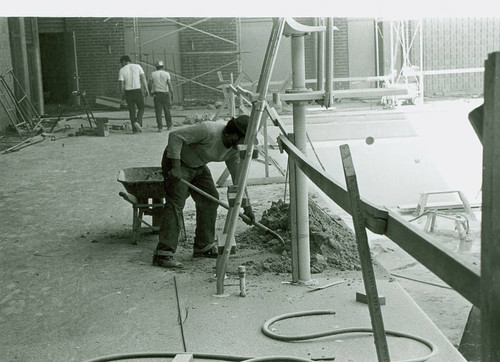 View of construction of the swimming pool enclosure at Roosevelt Park