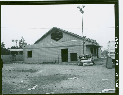 View of construction of the senior center at Salazar Park