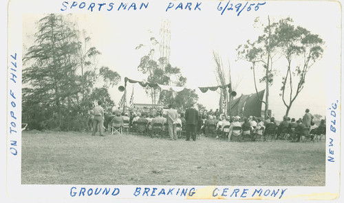 View of groundbreaking ceremony at Jesse Owens Park