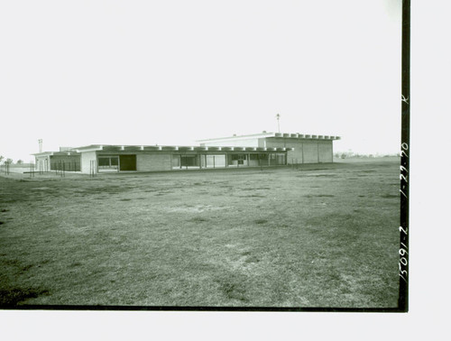 View of construction of the gymnasium at Victoria Park