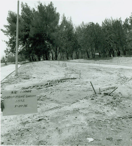 View of construction of Veterans Memorial Park