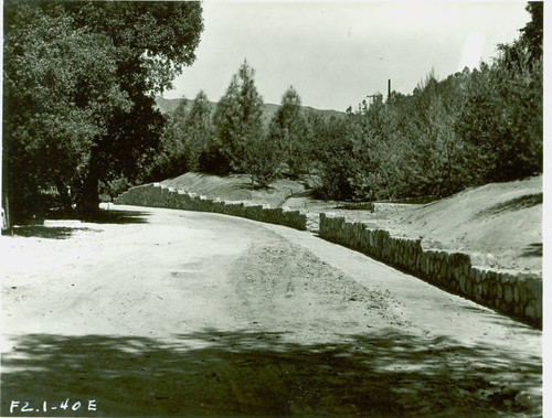 View of rock walls at Dexter Park