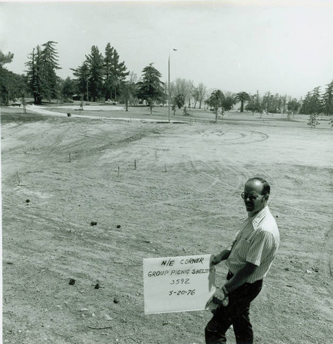 View of construction of Veterans Memorial Park