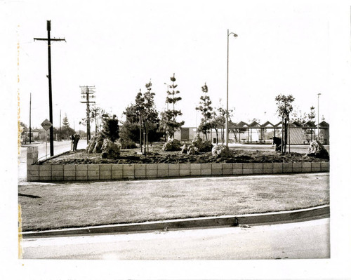 View of corner planter bed at George Washington Carver Park