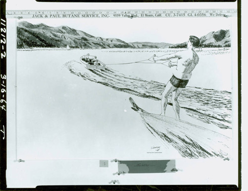 Image of illustration of waterskiing on Castaic Lake