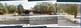 Panorama view of the parking lot and nature center at Placerita Canyon Natural Area