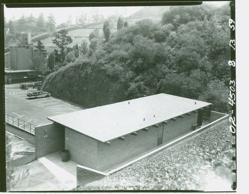 View of the restroom building at the Hollywood Bowl